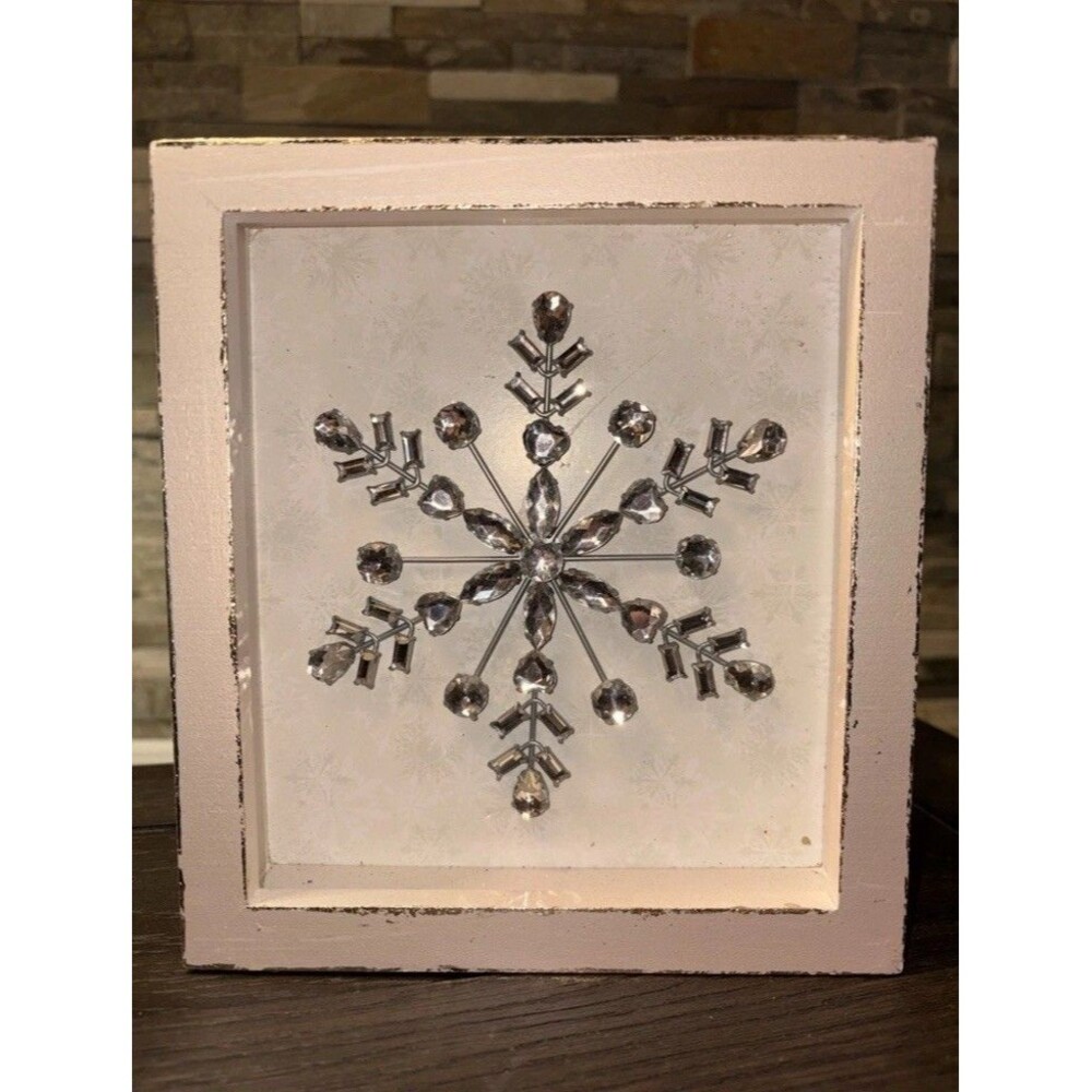 Ashland Christmas Frosted Fairytale Snowflake Tabletop Plaque White 8x8"